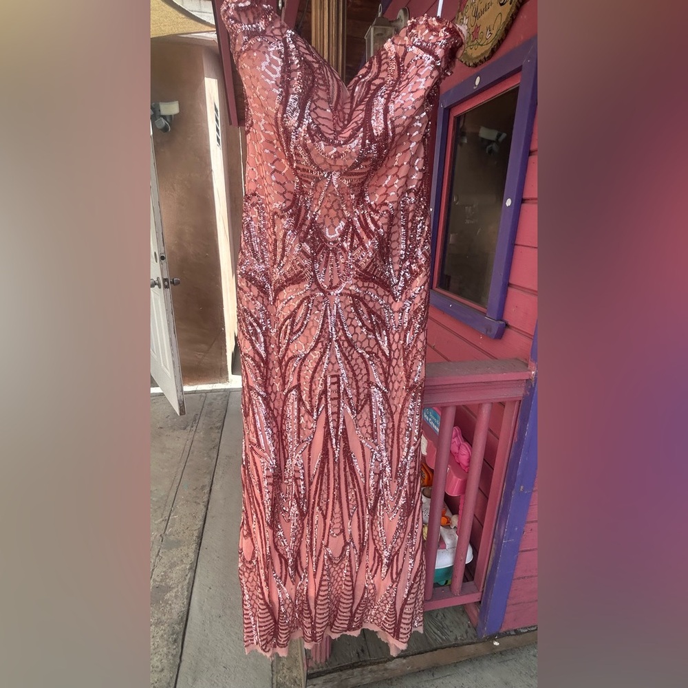 Angel Strapless Sequin Dress - Pink